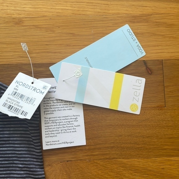 NEW Zella Work For It Stripe Tank Top in Black/Gray yoga studio XL - Picture 2 of 6